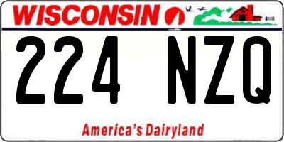 WI license plate 224NZQ
