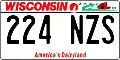 WI license plate 224NZS