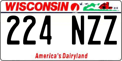 WI license plate 224NZZ