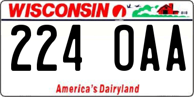 WI license plate 224OAA