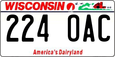 WI license plate 224OAC