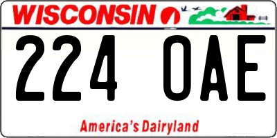 WI license plate 224OAE