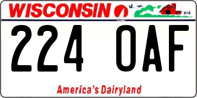 WI license plate 224OAF