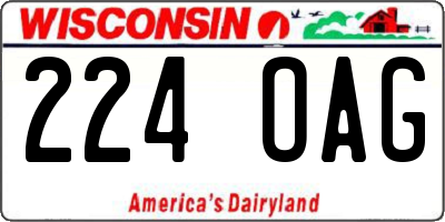 WI license plate 224OAG