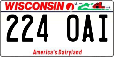 WI license plate 224OAI