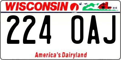 WI license plate 224OAJ