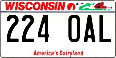 WI license plate 224OAL
