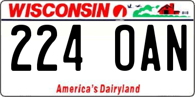 WI license plate 224OAN
