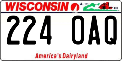 WI license plate 224OAQ
