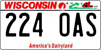 WI license plate 224OAS