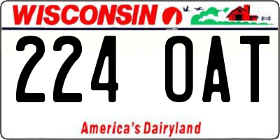 WI license plate 224OAT