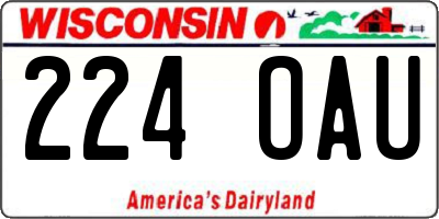 WI license plate 224OAU