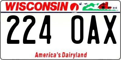 WI license plate 224OAX