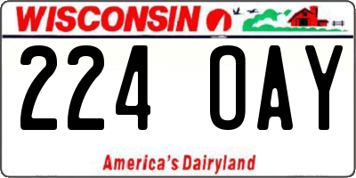 WI license plate 224OAY