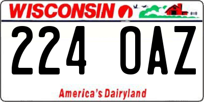WI license plate 224OAZ