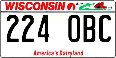 WI license plate 224OBC