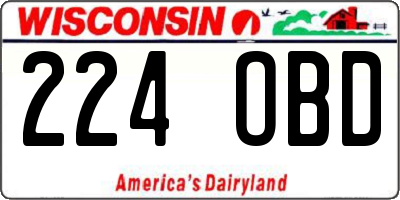 WI license plate 224OBD