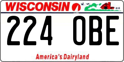 WI license plate 224OBE