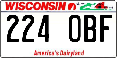WI license plate 224OBF