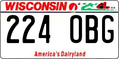 WI license plate 224OBG