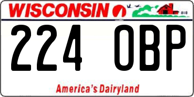 WI license plate 224OBP