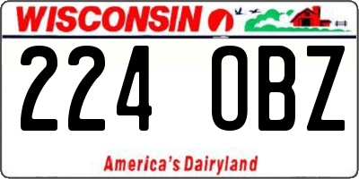 WI license plate 224OBZ