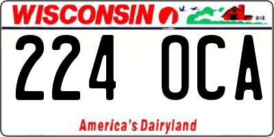 WI license plate 224OCA