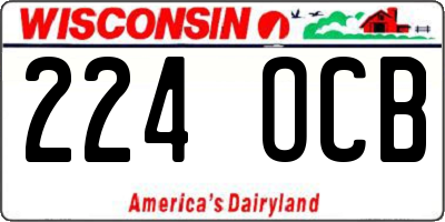 WI license plate 224OCB