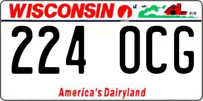 WI license plate 224OCG