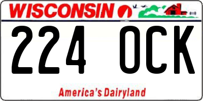 WI license plate 224OCK