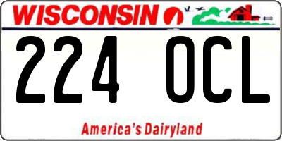WI license plate 224OCL