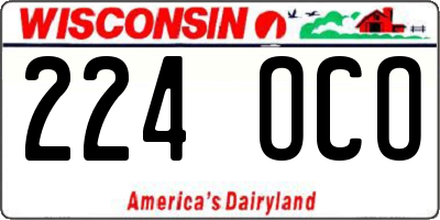WI license plate 224OCO