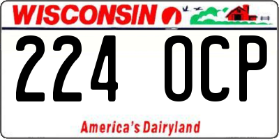 WI license plate 224OCP