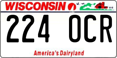 WI license plate 224OCR