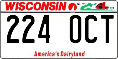 WI license plate 224OCT