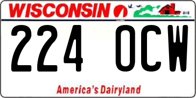 WI license plate 224OCW