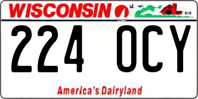 WI license plate 224OCY