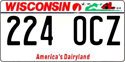 WI license plate 224OCZ