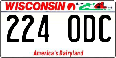 WI license plate 224ODC