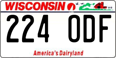 WI license plate 224ODF