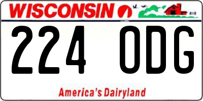 WI license plate 224ODG