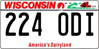 WI license plate 224ODI