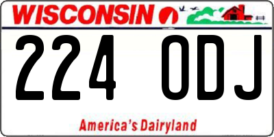 WI license plate 224ODJ