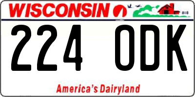 WI license plate 224ODK