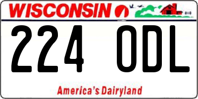 WI license plate 224ODL