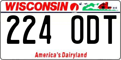 WI license plate 224ODT