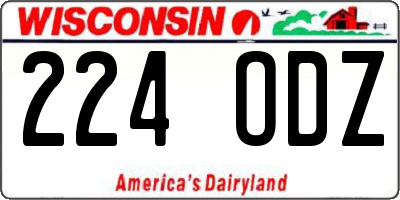 WI license plate 224ODZ