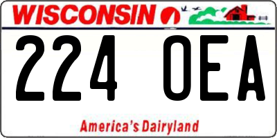 WI license plate 224OEA