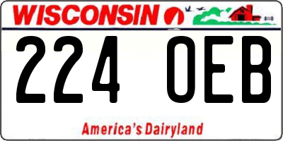 WI license plate 224OEB