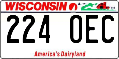 WI license plate 224OEC